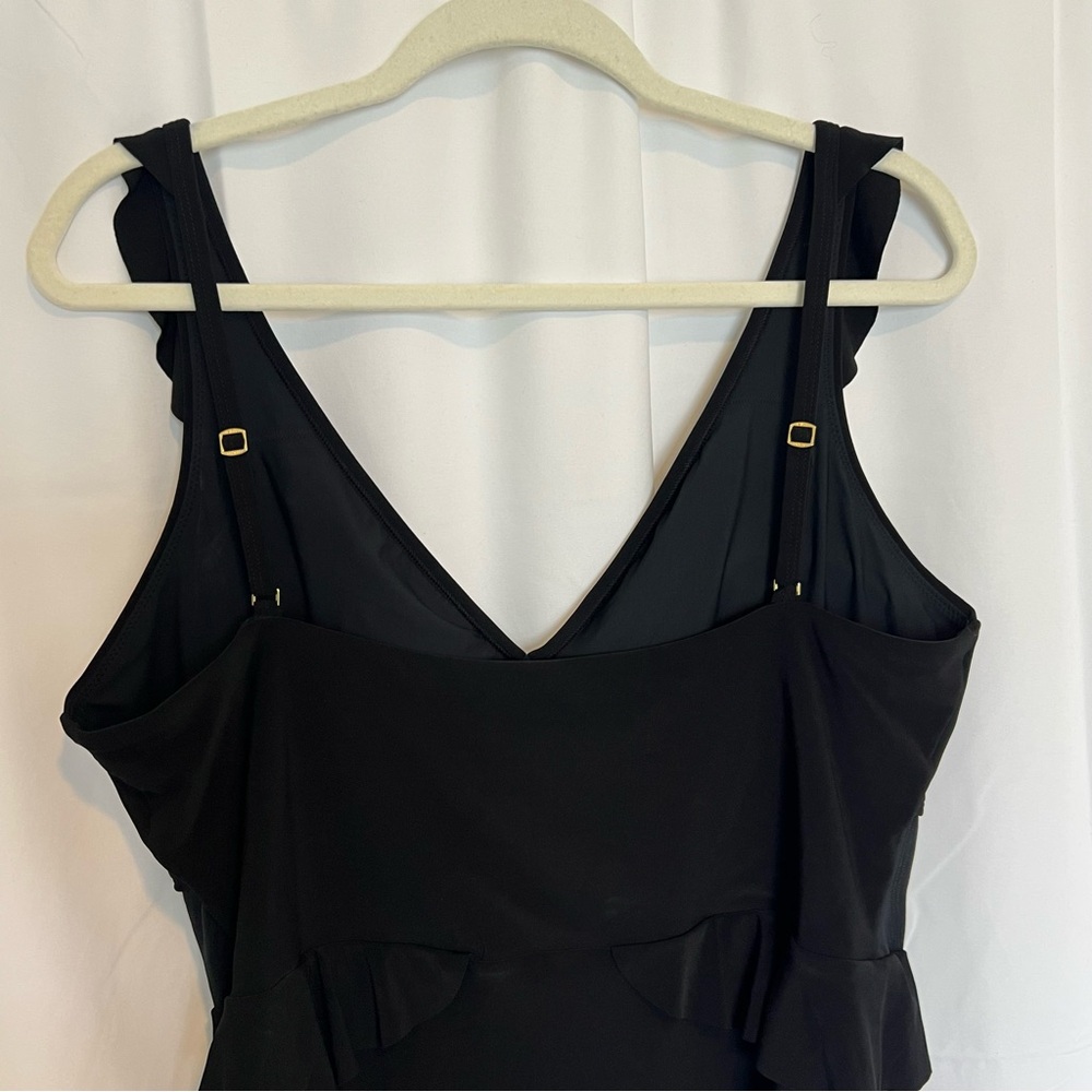 Beyond Control Women's Ruffled One-Piece Swim Black Size 14 - Picture 7 of 10